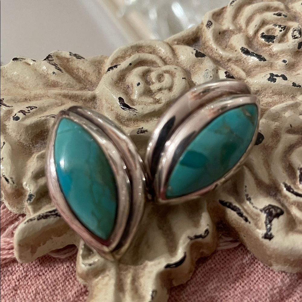 Barse Gorgeous Turquoise Statement Sterling Earri… - image 5